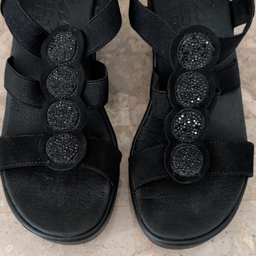 Black Wedge Sandals - Picture 7 of 11